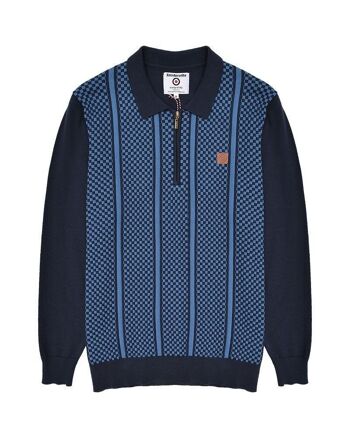 LS check QTR Zip Polo AW22 1