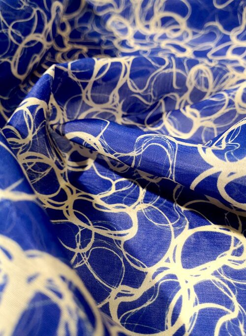 Tissu coton soie motif reflets sur l'eau coloris Vibrant Blue - Pool-22