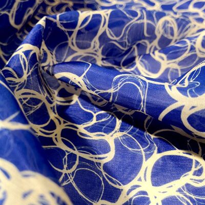 Motivo tessile in cotone soie reflets sur l'eau coloris Vibrant Blue - Pool-22