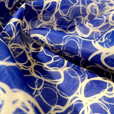 Tissu coton soie motif reflets sur l'eau coloris Vibrant Blue - Pool-22