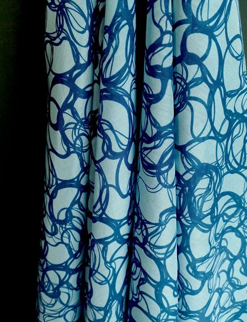 Tissu coton soie motif reflets sur l'eau coloris Turquoise - Pool-22