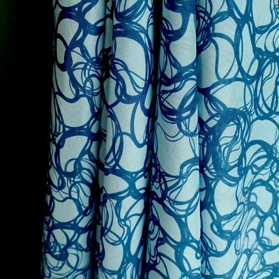 Tissu coton soie motivo reflets sur l'eau coloris Turquoise - Pool-22