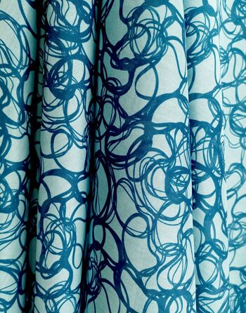 Tissu coton soie motif reflets sur l'eau coloris Turquoise - Pool-22 3