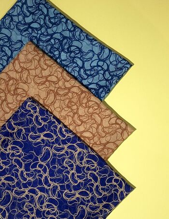 Tissu coton soie motif reflets sur l'eau coloris Turquoise - Pool-22 4