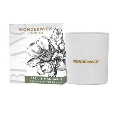 Wonderwick London - Blanc - Basil & Mandarin Scented Glass Candle