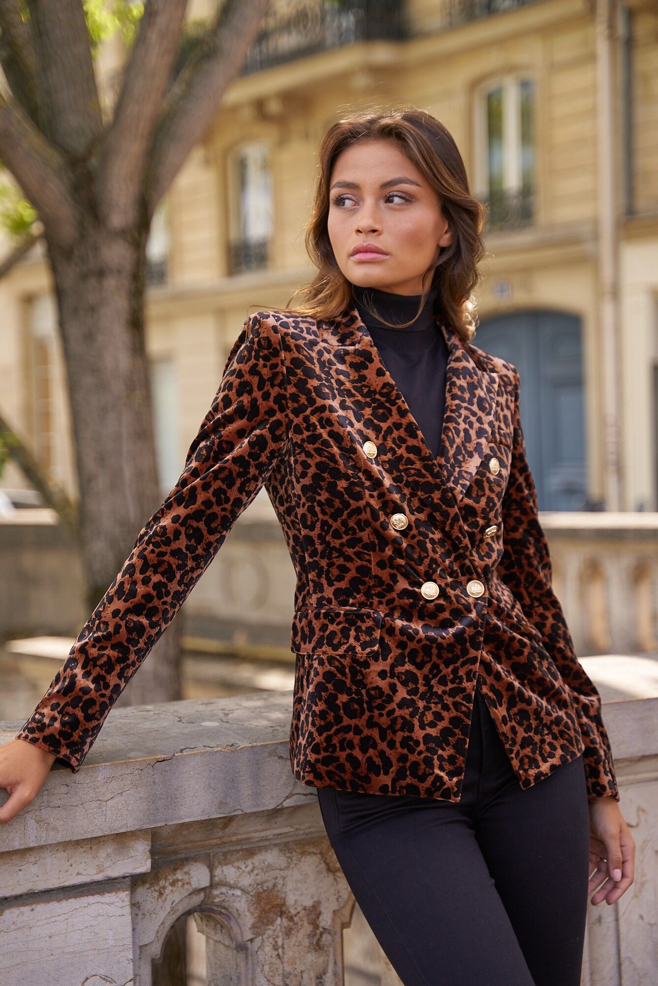 Leopard sale velvet jacket