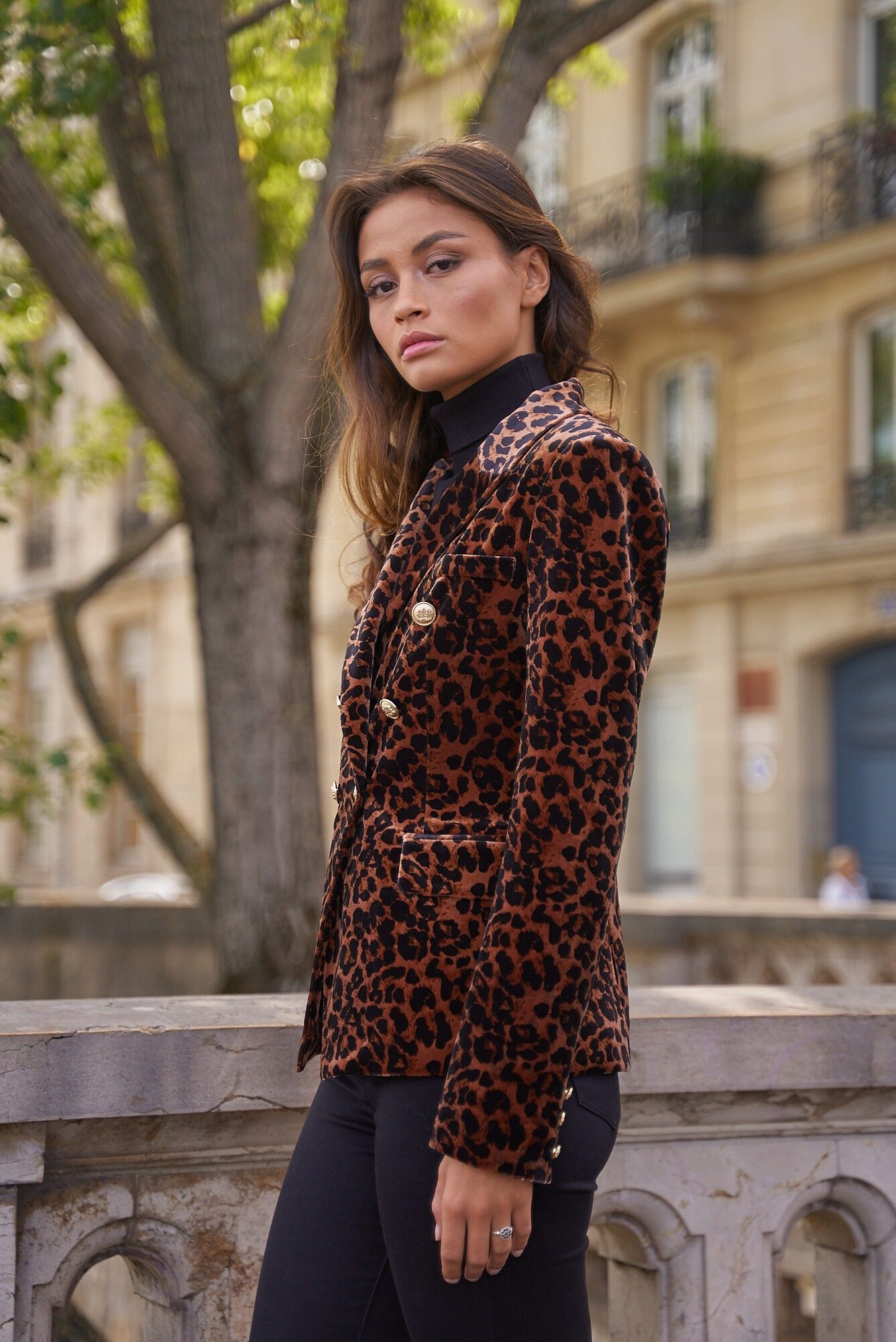 Leopard shop velvet jacket