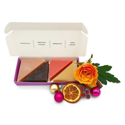 Sélection de savons d'hiver en coffret cadeau - vegan, sans huile de palme et sans plastique