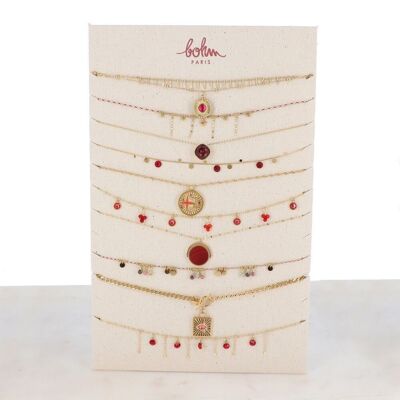 Kit of 20 necklaces - red gold