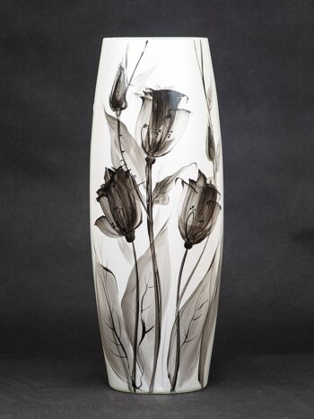 Vase en verre peint à la main pour fleurs 7124/400/sh079 | Vase de sol ovale hauteur 40 cm 3