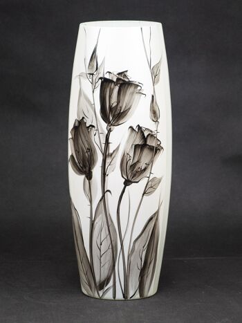 Vase en verre peint à la main pour fleurs 7124/400/sh079 | Vase de sol ovale hauteur 40 cm 4