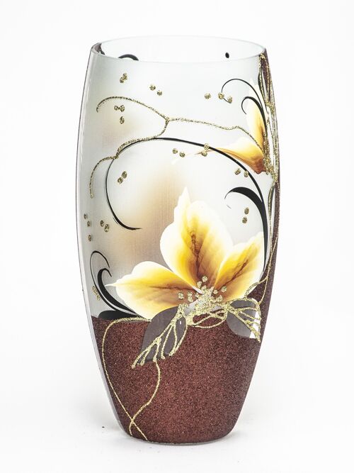 Handpainted glass vase for flowers 7518/300/843 | Barrel table vase height 30 cm