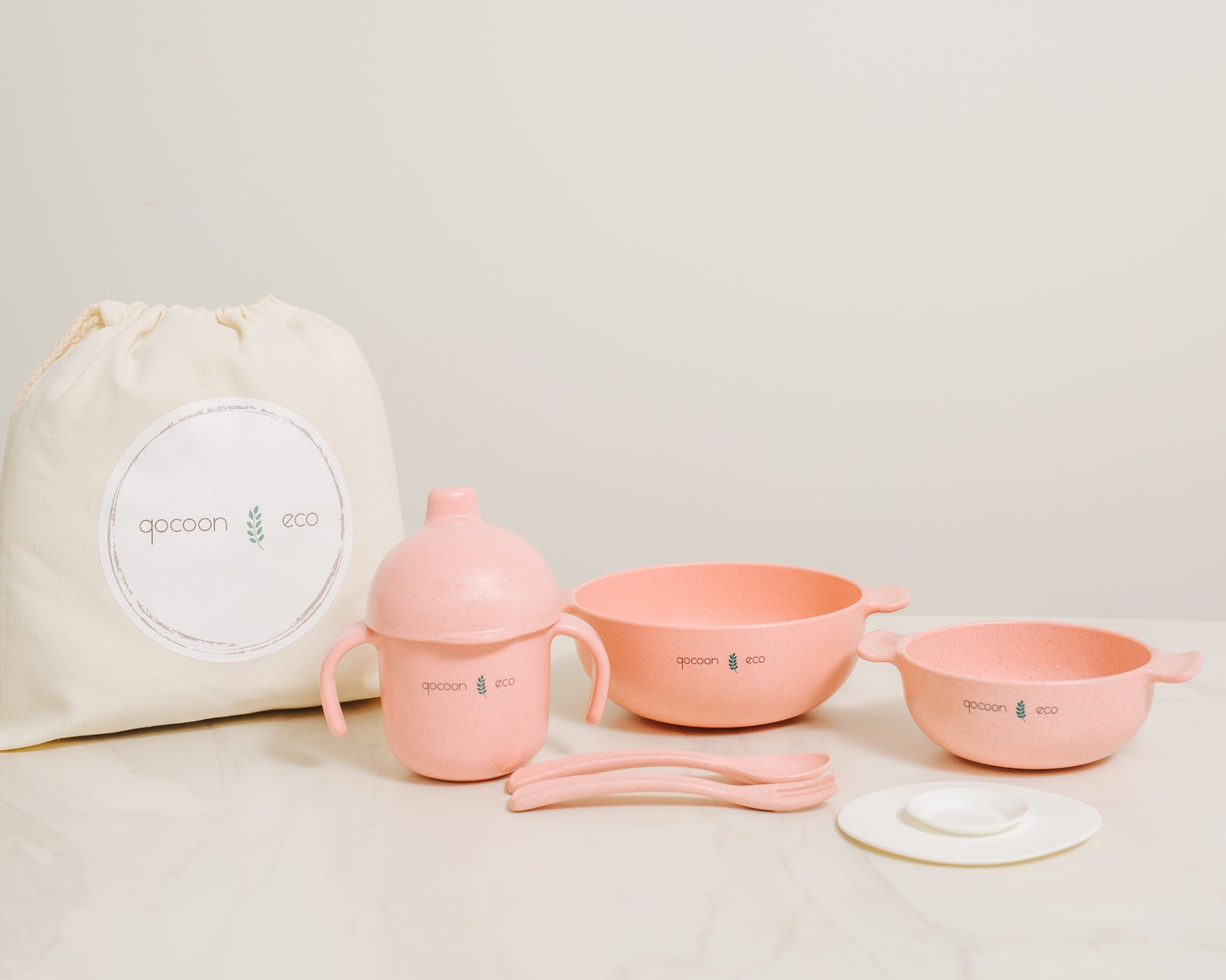PINK CHILDREN'S ECO DISHWARE SET