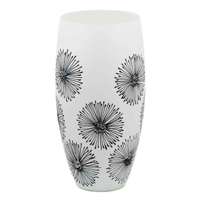 Florero de vidrio pintado a mano para flores 7518/300/sh107 | Jarrón de mesa barril altura 30 cm