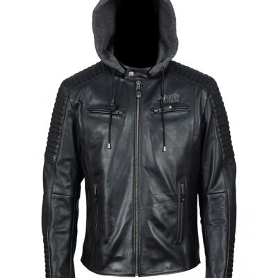 Motorcycle jacket with integrated hood FAIRFAX