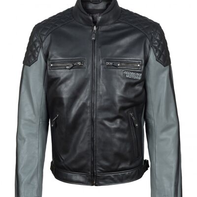 Blouson de moto en cuir avec protections VANCOUVER