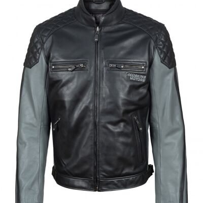 Leather motorcycle jacket with VANCOUVER protections