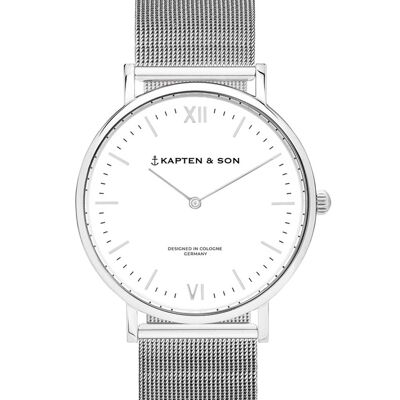 Clock Campus Small Silver Mesh