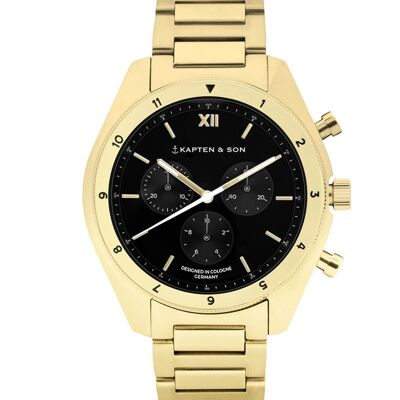 Uhr Rise Small Gold Black Steel