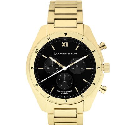 Uhr Rise Small Gold Black Steel