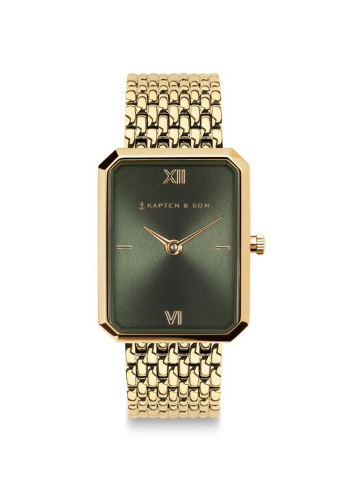 Uhr Grace Gold Green Woven Steel