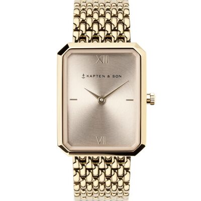 Orologio Grace Light Gold Cream Acciaio Intrecciato