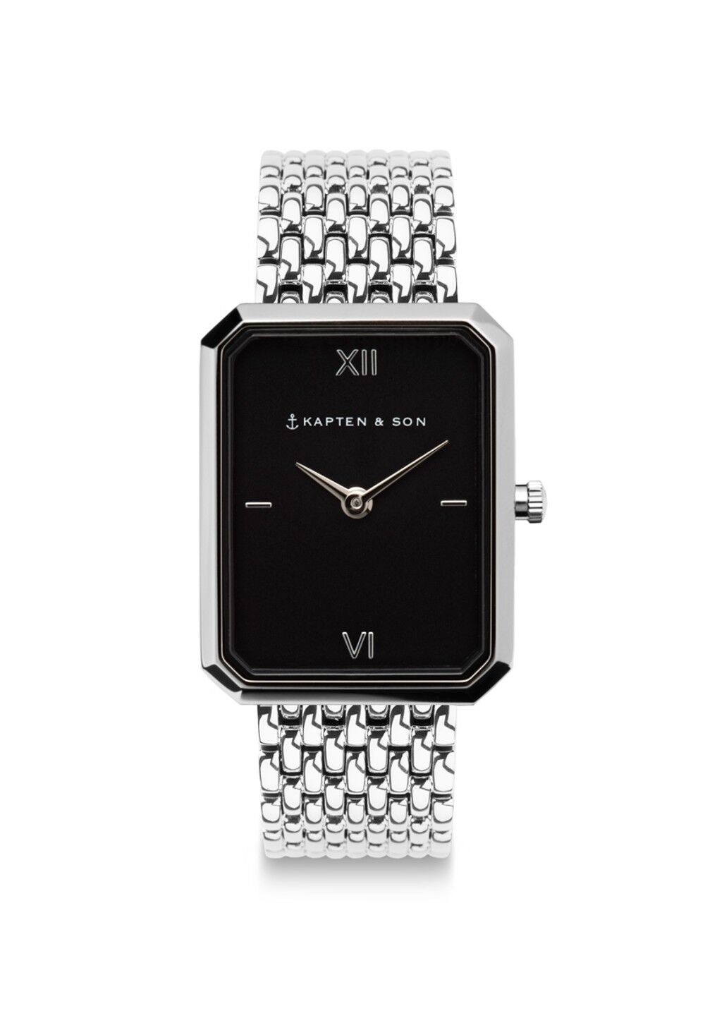 Uhr Grace Silver Black Woven Steel