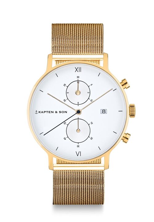 Uhr Chrono Gold Mesh