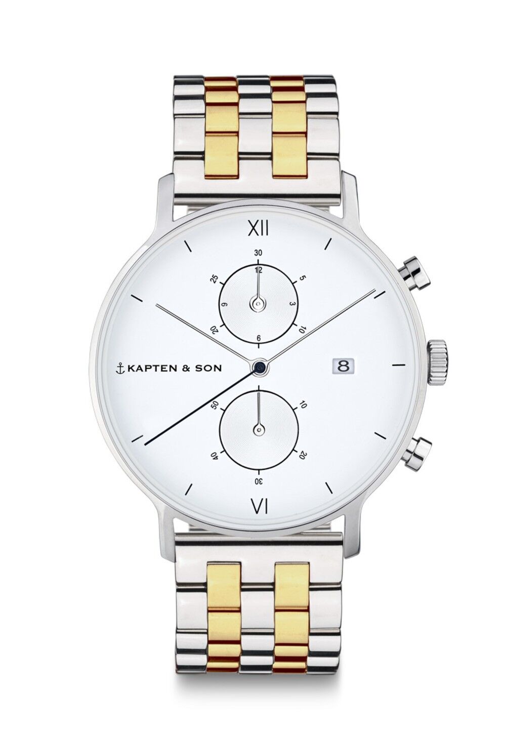 Orologio Crono Argento Bicolore Acciaio