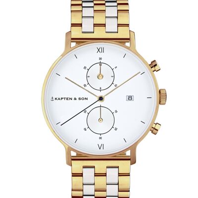 Watch Chrono Small Gold Bicolor Steel