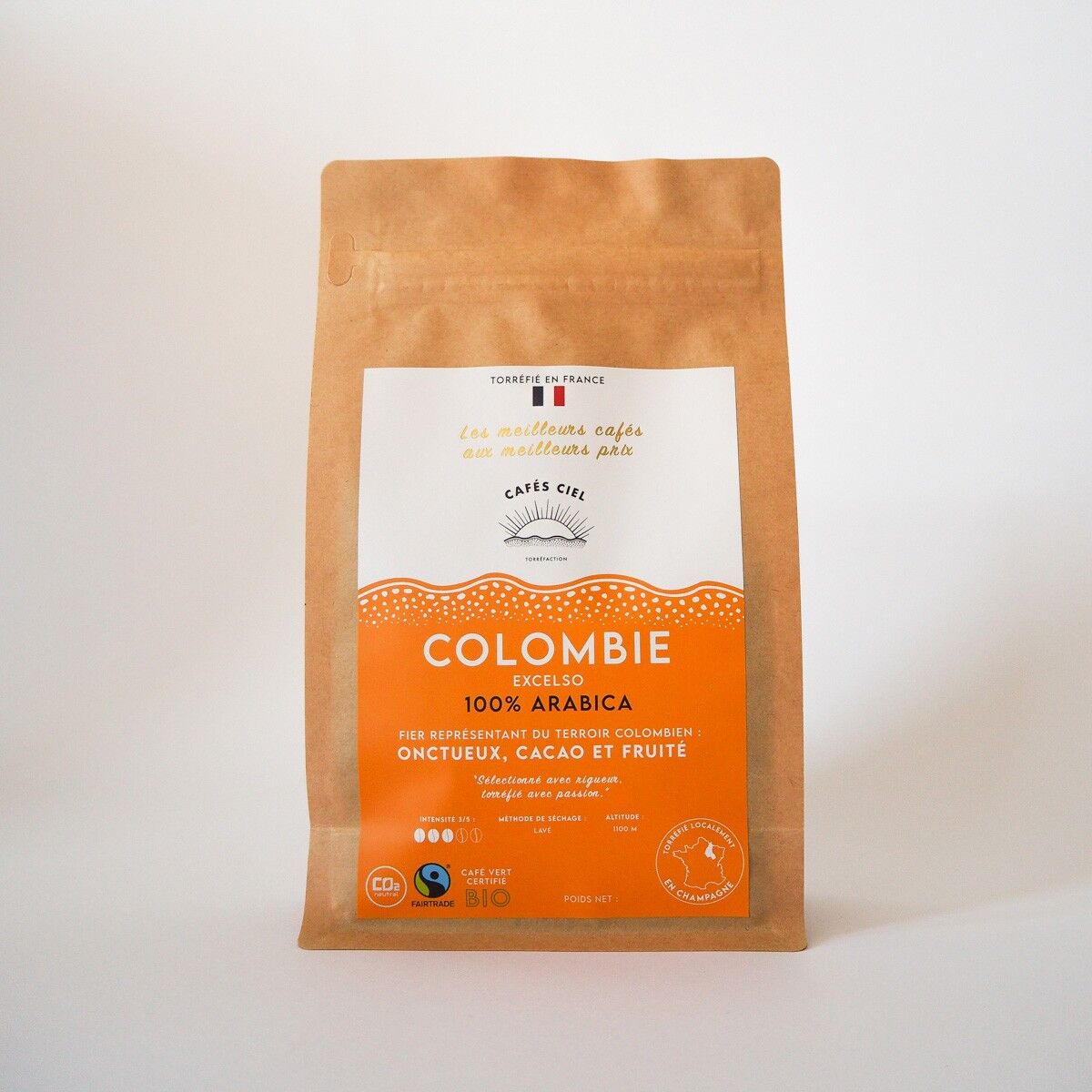 Achat Café COLOMBIE Excelso (Bio & Fairtrade) 250g en grains en gros