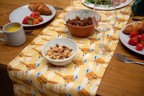 Bearded Tit Print Table Runner