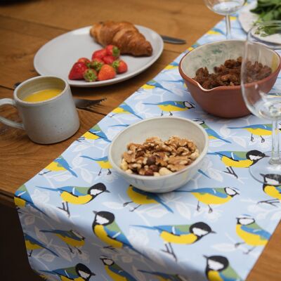 Blue and Great Tit Print table Runner