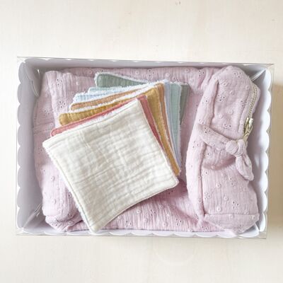 Caja de regalo de belleza Lila rosa bordado inglés especial Día de la Madre