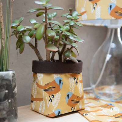 Bearded Tit Print Plant Pot