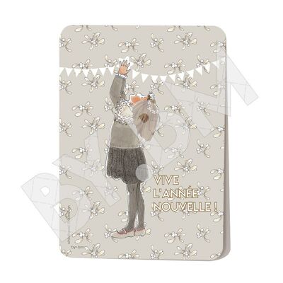 Greeting card "long live the new year" garland version