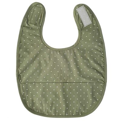 Organic bib green dotty