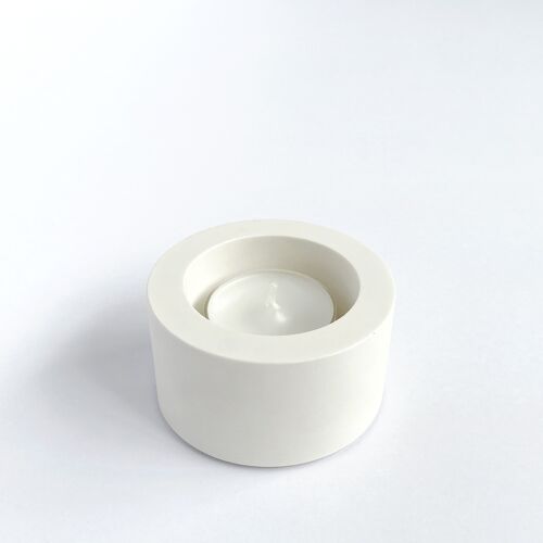 SART CRAFT cylinder shape tealight holder White 4x7cm