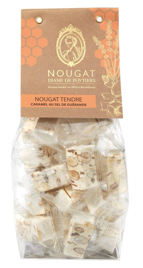 Nougat Tendre Caramel d'Isigny et Sel de Guérande - Sachet Kraft - 175g