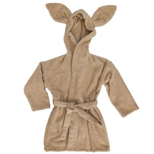 Organic baby bath robe rabbit sand 110/116 GOTS