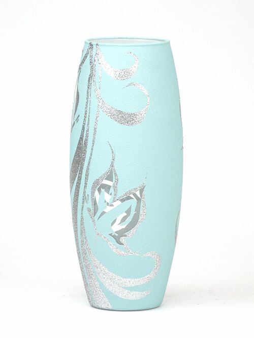 Handpainted glass vase for flowers 7736/250/sh187 | Barrel table vase height 26 cm