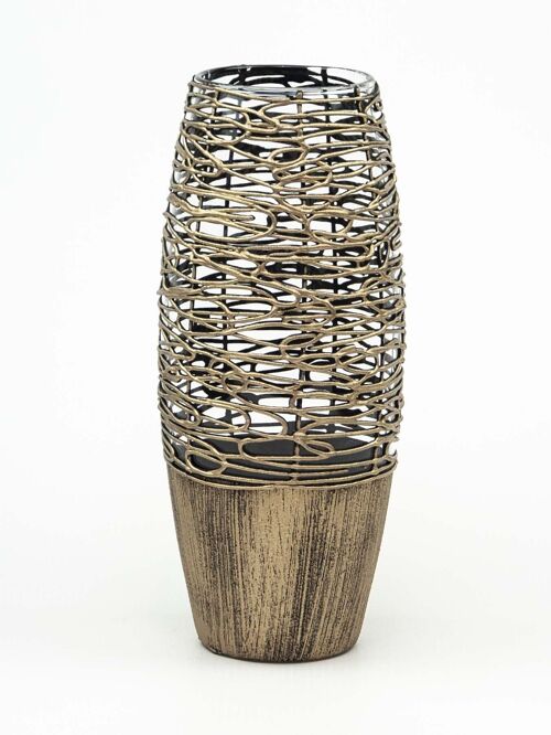 Handpainted glass vase for flowers 7736/250/sh282 | Barrel table vase height 26 cm