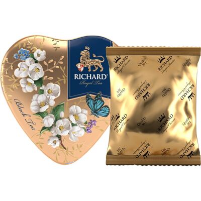 RICHARD tea ROYAL HEART, aromatisierter loser schwarzer Tee, 30 g, GOLD