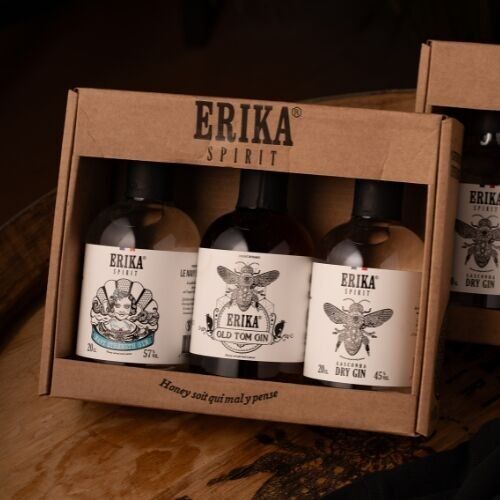 Scatola di gin biologici francesi 3x20cl