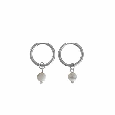 Earrings Howlite Facet - Silver