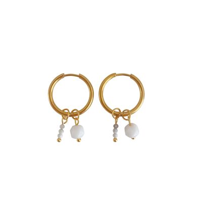 Orecchini Howlite & Onice - Oro