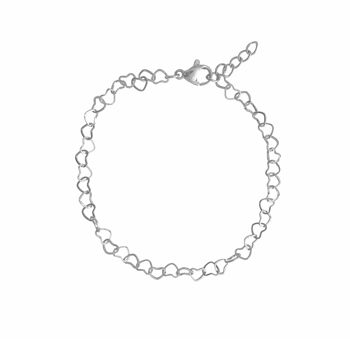 Bracelet Chaîne Coeurs - Argent 1