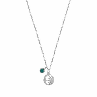 Necklace Moon & Sun Charm - Silver