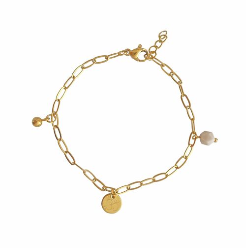 Bracelet Ohm Charm & Jade - Gold