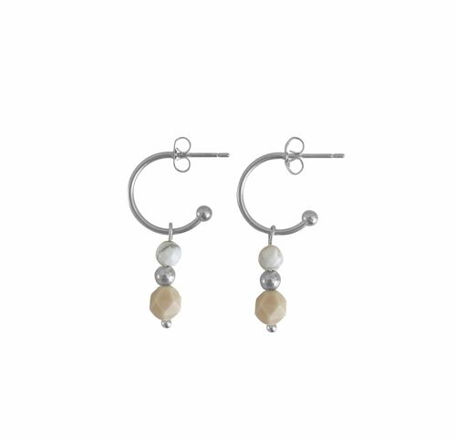Earrings Howlite & Jade - Silver